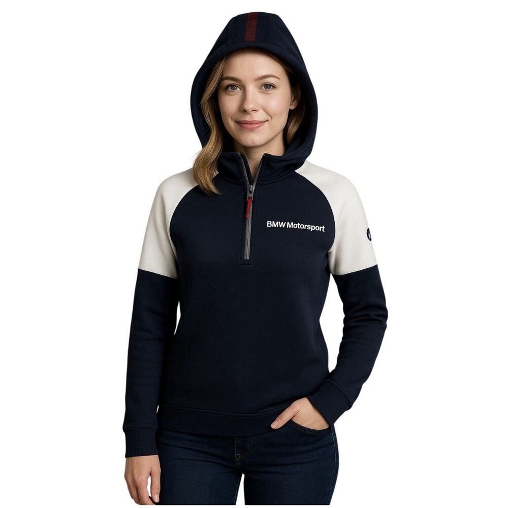 BMW Motorsport Racing 1/4 Zip Pullover Hoodie Women's Size S
